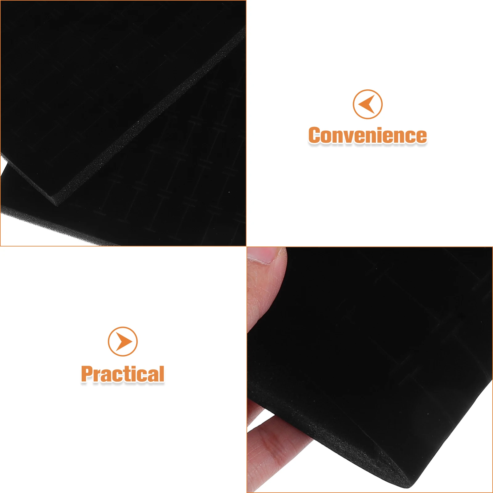 الأذن مسمار حامل الإسفنج إدراج 2 قطعة بطانة سوداء لصندوق المجوهرات عرض وسادة حلقة وسادة حصيرة رغوة إدراج الإمدادات