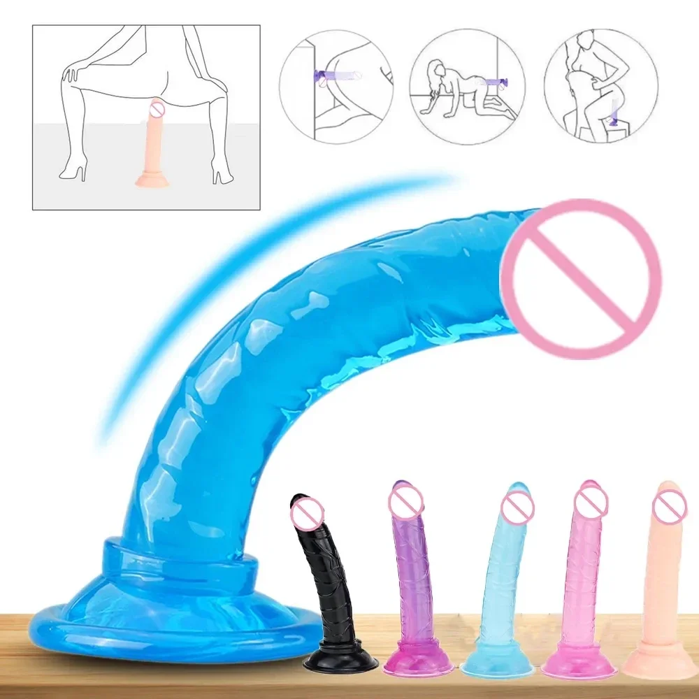 

Realistic Dildos For Women First-Timer Sexy Toys For Couples Crystal Jelly Mini Penis Vagina Anal Butt Plug Female Masturbation