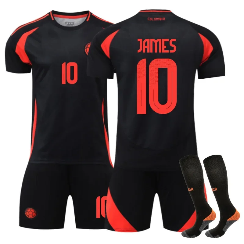 أسود بعيدا كيت قميص كرة القدم مجموعة للرجال الأطفال الكبار الكولومبي 24 25 عدد 7 دياز همجيس جوما زي كرة القدم