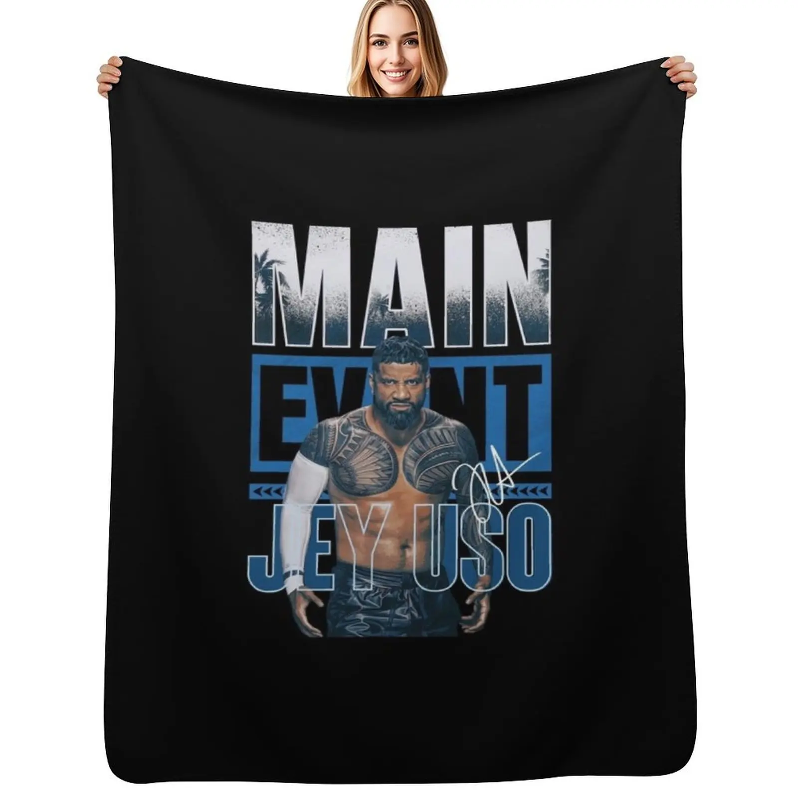 

Main Event Wrestler Throw Blanket Flannel Fleece Soft Warm Throw Blanket