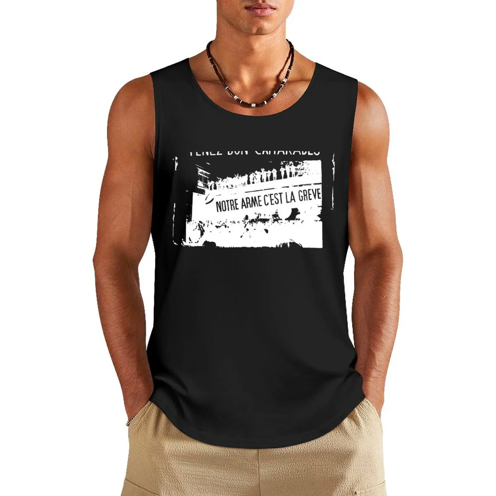 Mai 68 Poster - HOLD ON COMRADES, OUR WEAPON IS THE STRIKE Tank Top T-shirt sports t shirt