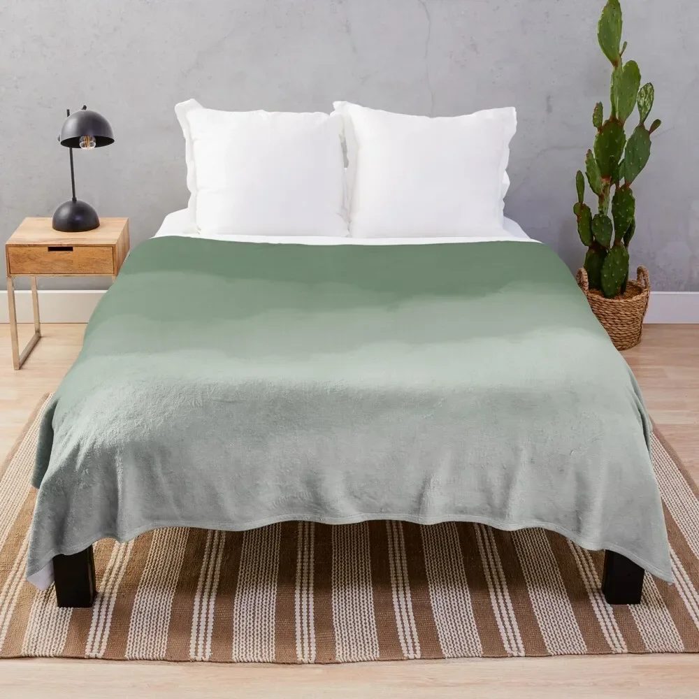 

Sage Green Watercolor Ombre (sage green/white) Throw Blanket For Decorative Sofa Sofas Blankets