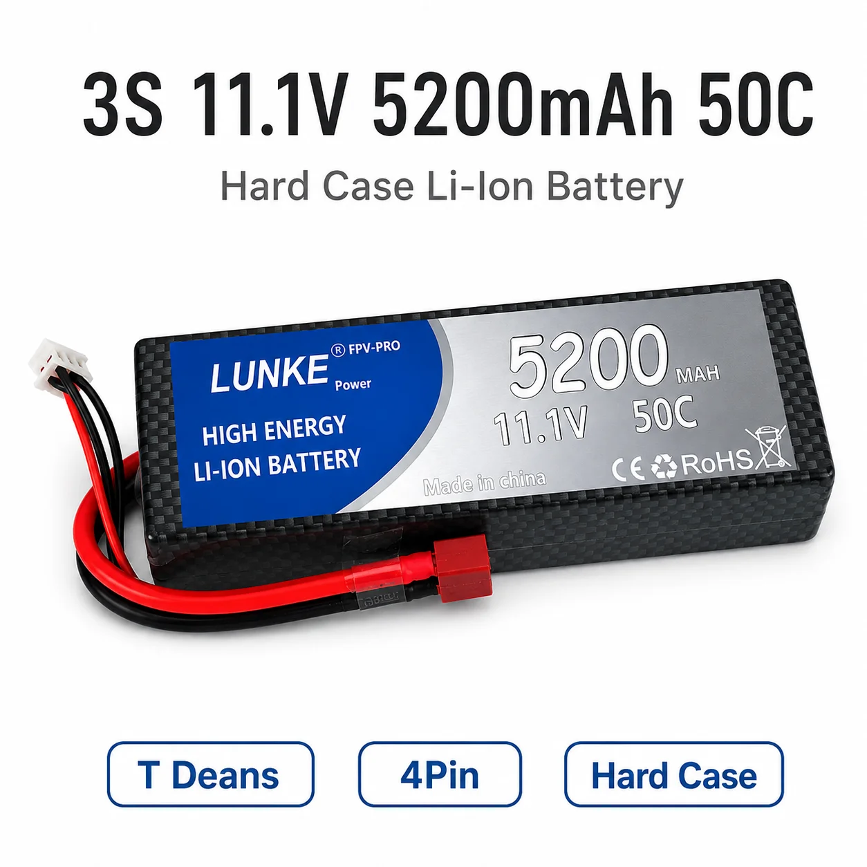 Batterie Lipo 3S 11.1V 3000mah 3300mah 3600mah 4000mah 4200mah 5200mah 6000mah 7000mah avec connecteur Deans XT60 pour pièces de