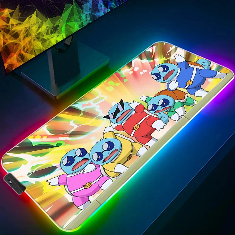 

RGB Mouse Pad Game Rubber Pokemon Pikachu Backlight Pc Keyboard Laptop Computer Speed LED Desk Mat Gaming Acessories Mousepad