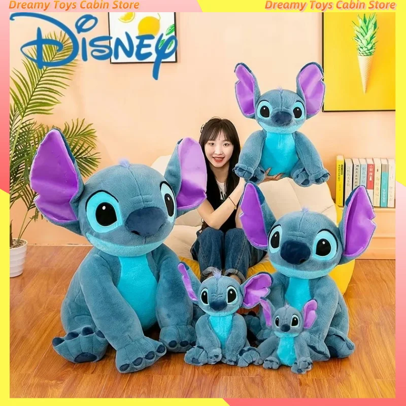 80cm Disney Stitch Giant Size Lilo&Stitch Plush Stuffed Doll Cartoon Animal Couple Sleeping Pillow Soft Toy Kid Birthday Gift