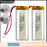 1-10pcs 102050 Battery 1000mAh 3.7V Lithium Polymer Batteries for TWS Bluetooth Headset Keyboard Speaker Recorder Tattoo Machine