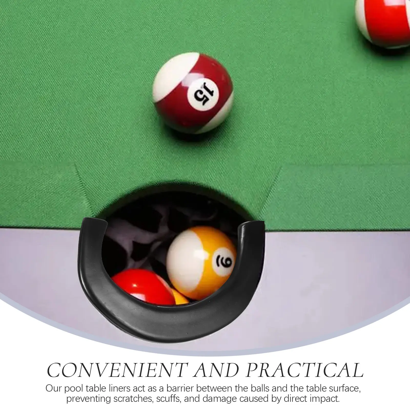 

6 Pcs Billiard and Pool Table Supplies Snooker Pockets Supply Black Accessories for Tables