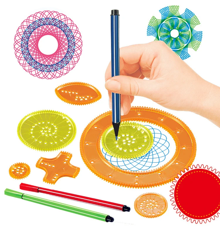 Kaleidoscope Magic Set Children's Art Drawing Stencil Ruler Stationery Set Drawing Magic Kaleidoscope Children's Gifts