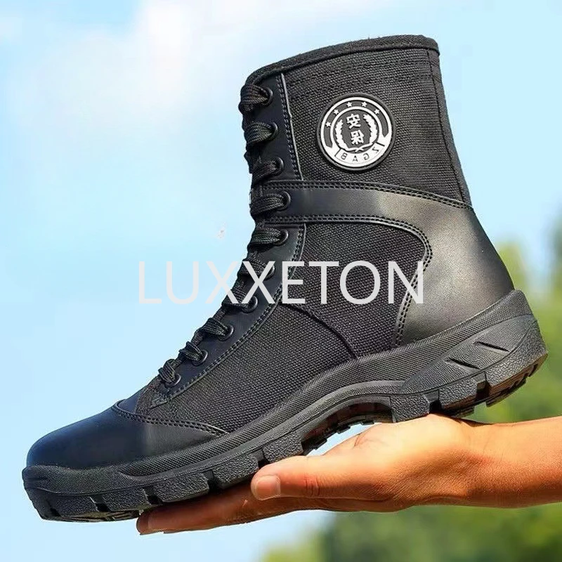 Men boots spring and autumn new fashion breathable mesh special forces training male special forces high top canvas combat boots