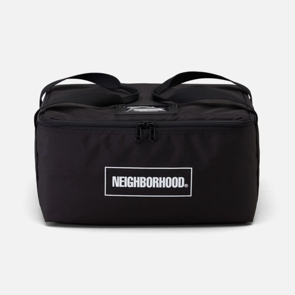 NBHD-Bolsa De Almacenamiento Vajilla Para Acampar Al Aire libre, Bolsa Comida Negra Impermeable Portátil, Cesta Picnic,