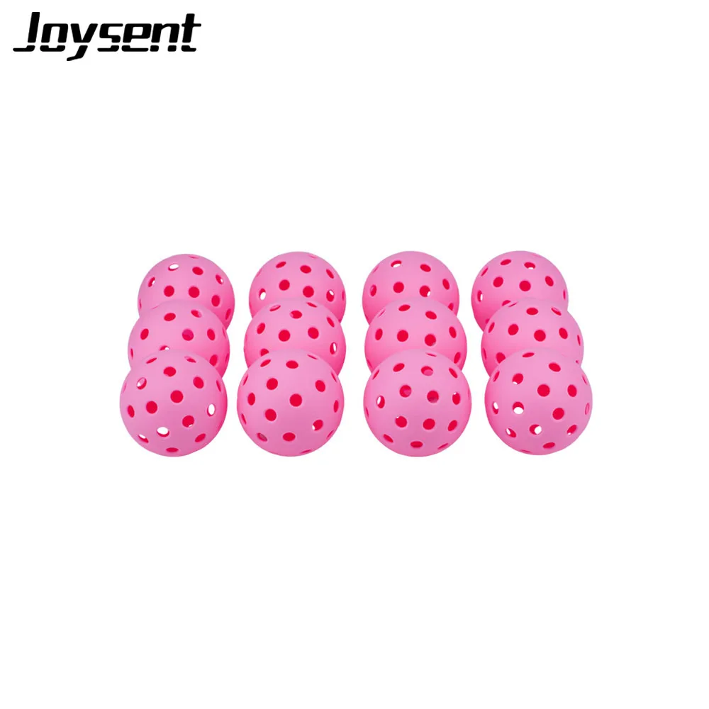 Joysent Durable Outdoor Pickleball Balls 40 Holes 74mm Training Paddle Ball TPE Plastic Competition Practice Pink image 2