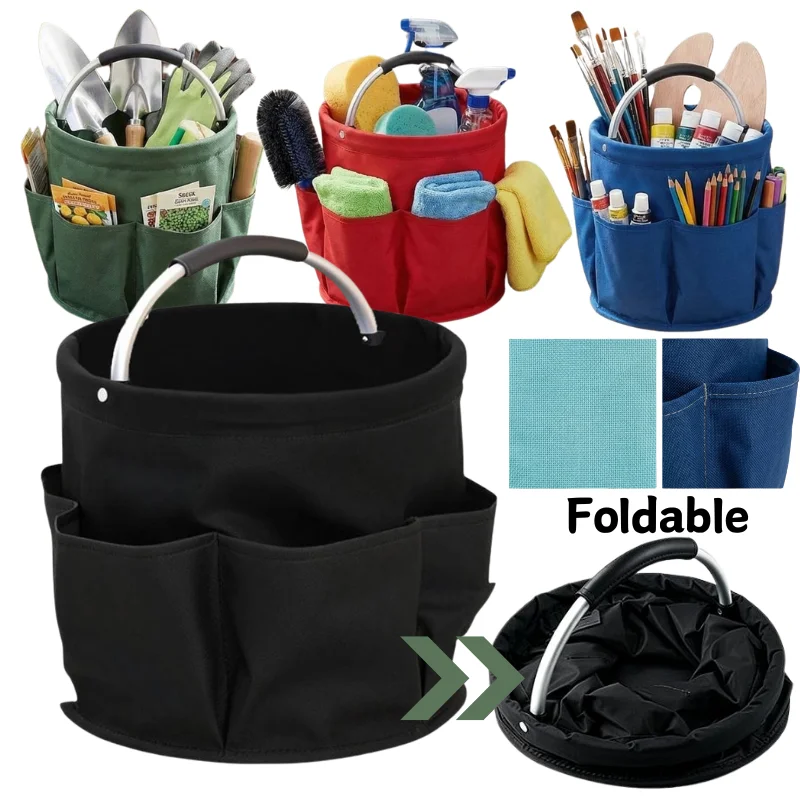 Gardening Tools Basket - Large Capacity Multi Pocket Storage Bucket