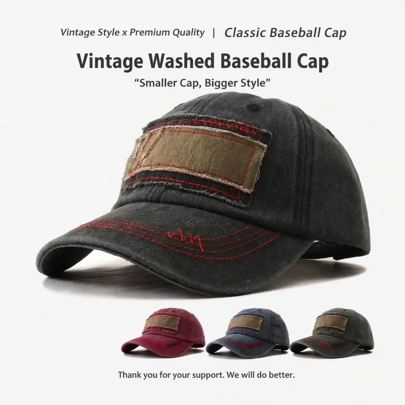 Blocking Casual Design Structured Front Comfortable Daily Wear Accessory Vintage Casual Sunscreen Peaked Cap Retro Baseball Cap