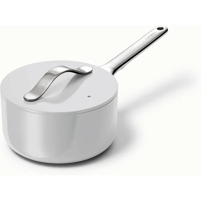 HOME.Nonstick Ceramic Sauce Pan with Lid (1.75 qt) - Non Toxic, PTFE & PFOA Free - Oven Safe & Compatible with All Stovetops