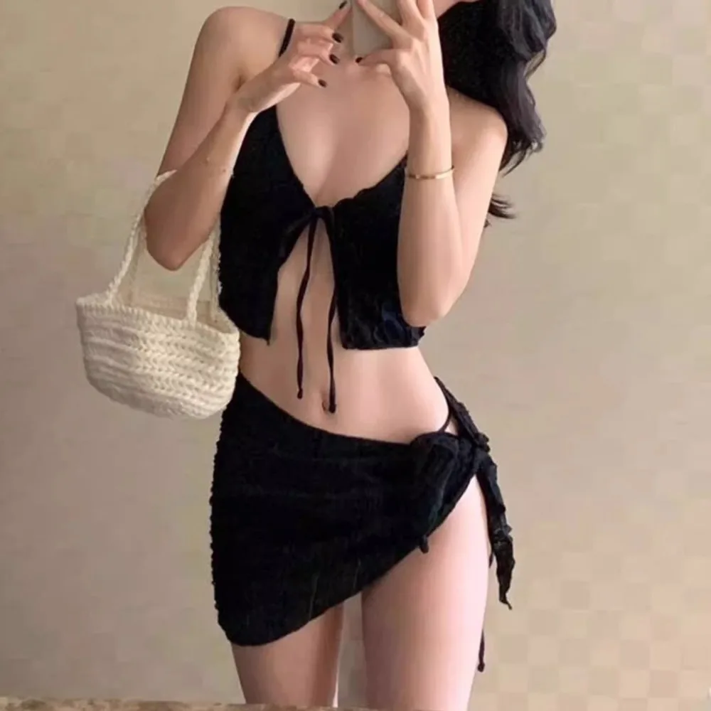 

Slimming Design Three-Piece Bikini Small Chest Strapless Women's Swimsuit Separate Pieces High-End Feel Korean Style Bikini