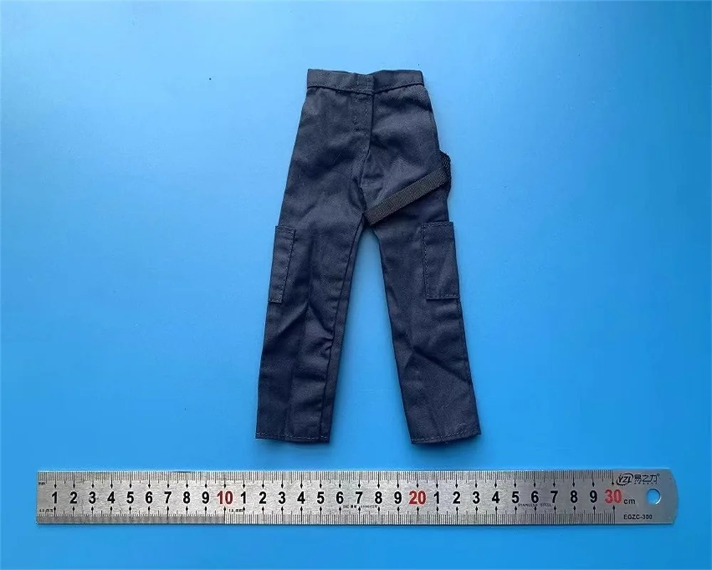 1/6 Soldier Accessories Trendy Pants Work Pants Dark Blue Straight Leg Model Fit 12'' Action Figure Body In Stock