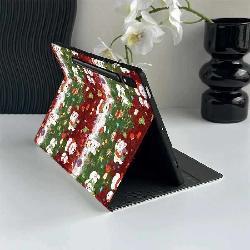 Christmas Art Patterns Tablet Case For Samsung Galaxy Tab S7 S8 S9 S10 FE Plus Lite 11 12.4 13.1 Inch 3