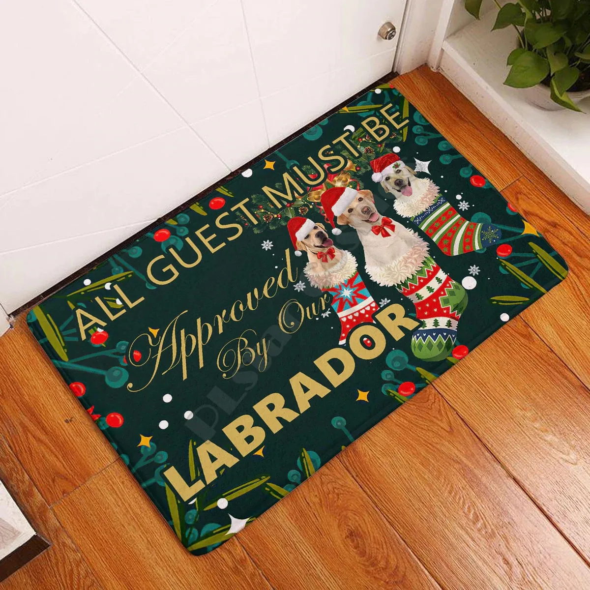 Poodle/Labrador/German Shepherd Christmas Doormat 3D All Over Printed doormat Non Slip Door Floor Mats Decor Porch Doormat