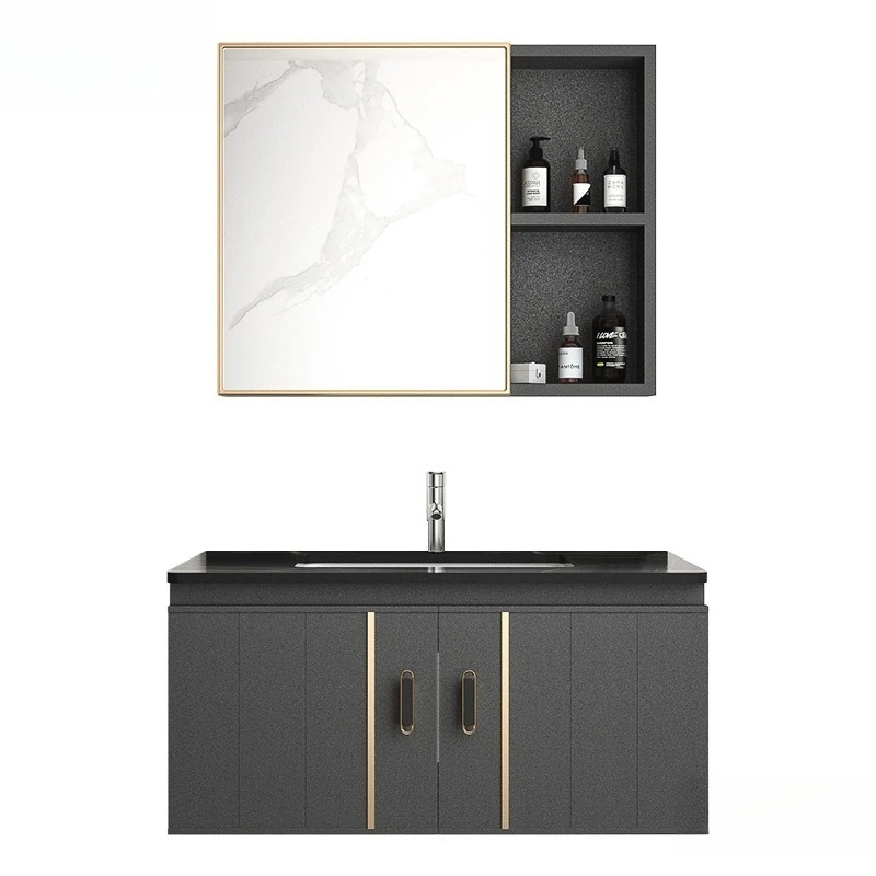 Bathroom cabinet combination, modern minimalist toilet, washbasin and washstand