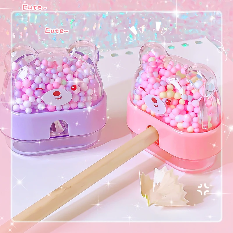 Office supplies kawaii stationery items school useful aesthetic School supplies cute bear pencil sharpener kids stationery