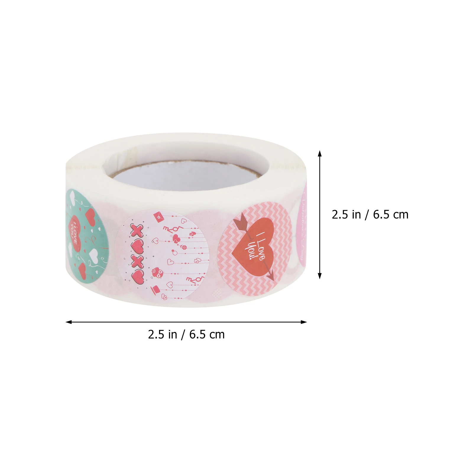 

2pcs Valentines Day Stickers 2 Rolls Heart Cartoon Love Colorful Decorative Gift Labels for Valentine Party Banquet Shop