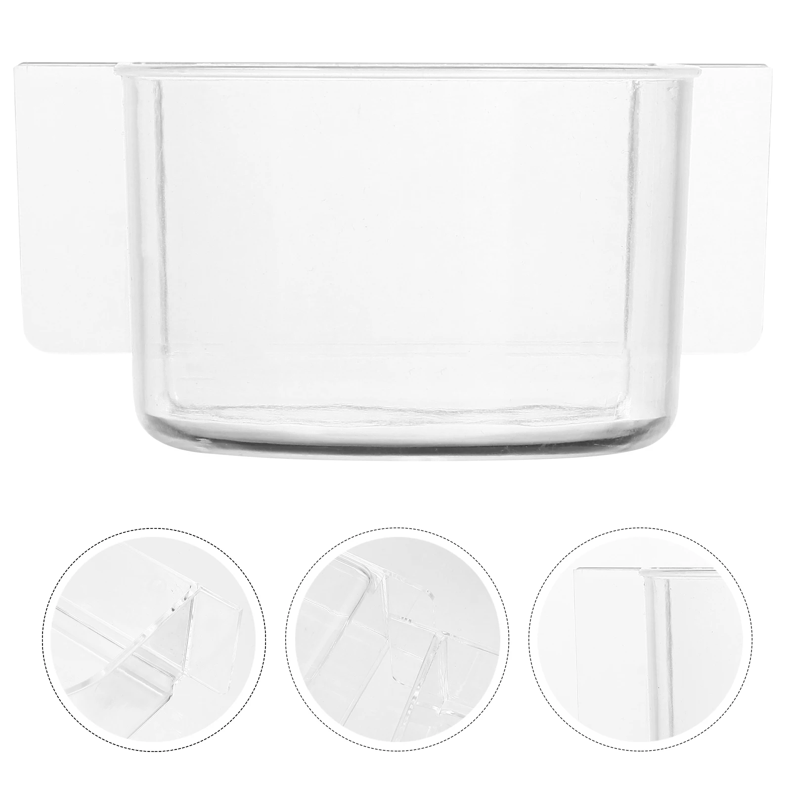 

2pcs Bowl for Cage Accessories Plastic Durable Easy Install Smooth Surface Pet Feeding Box Parrot Food Container Bird Cage