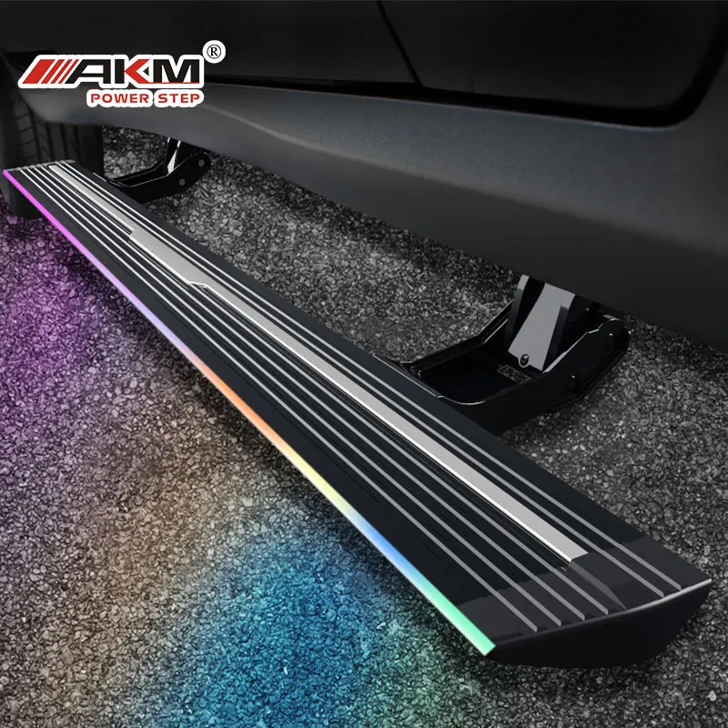 NOBLE AUTO PARTS White or blue LED electric side step for ford explorer powered steps Colorful led accesorios