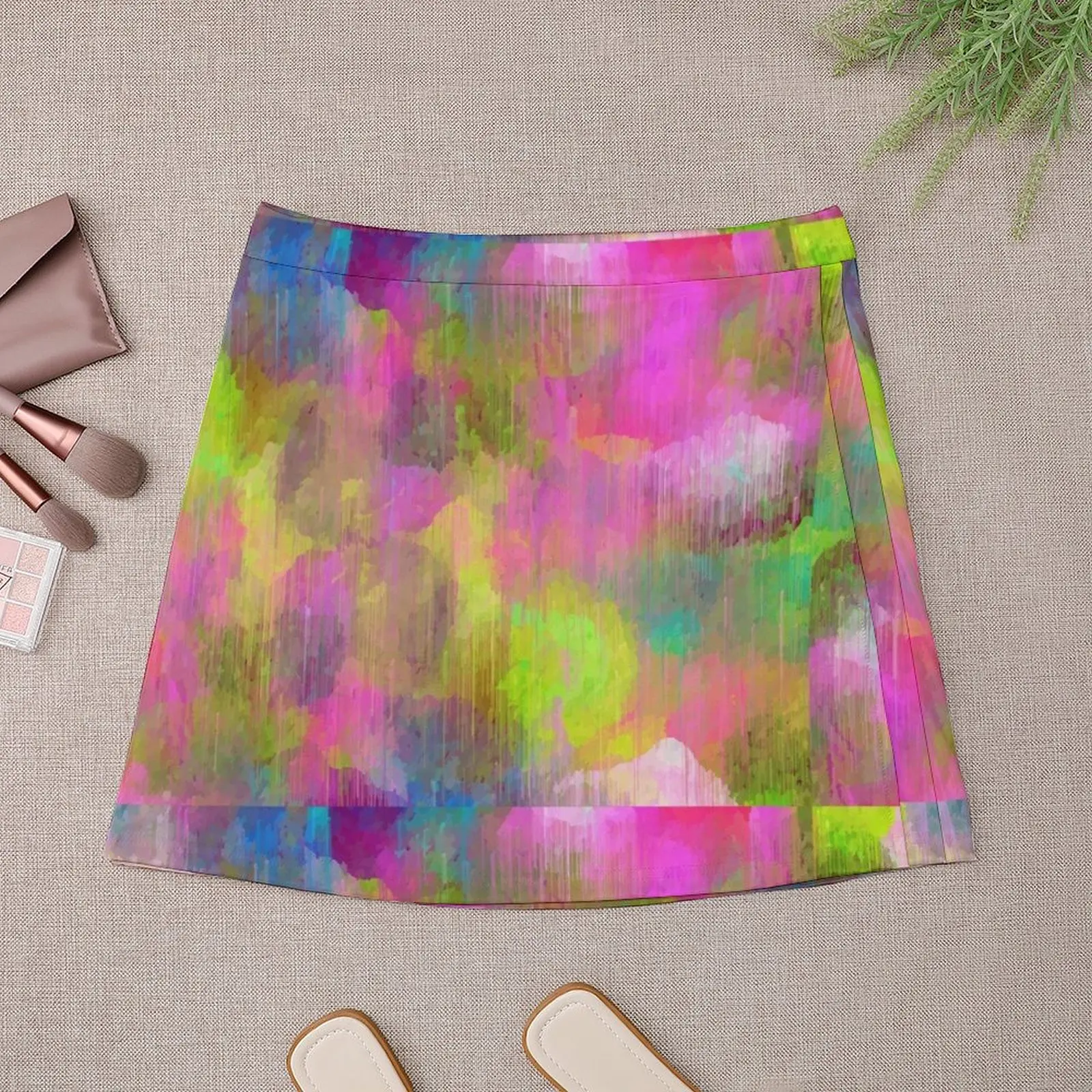 Minifalda floral fragmentada, ropa de lujo, Falda corta para mujer, minifalda