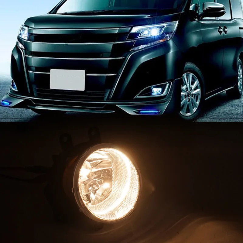 Zespół świateł przeciwmgielnych przedniego zderzaka do TOYOTA NOAH 2017 2018 2019 2020 2021 Chromowany przełącznik świateł przeciwmgielnych +