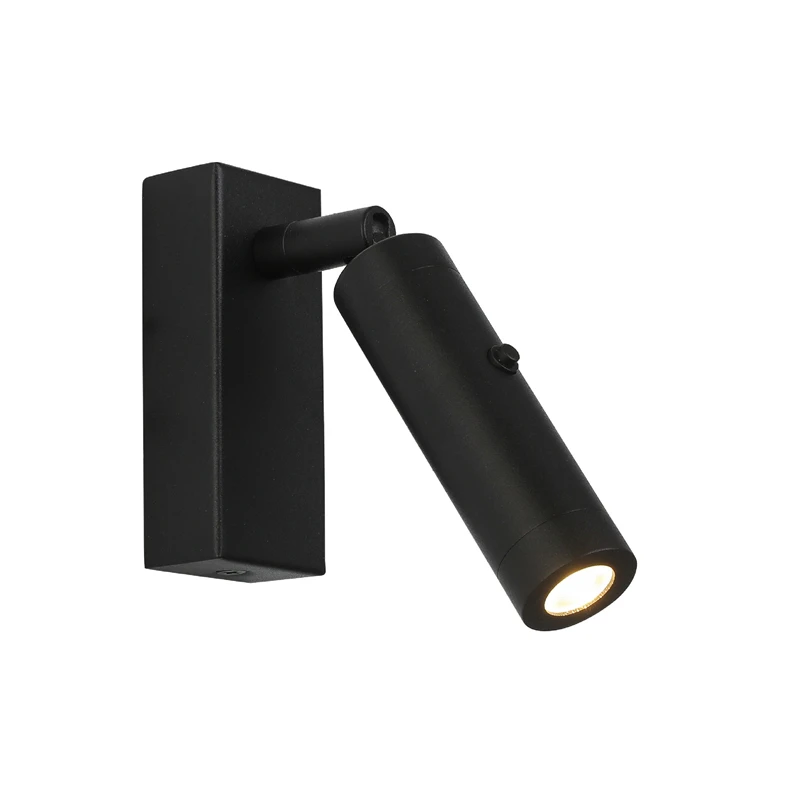 Nordic Reading LED Wall Sconce Corridor Bedroom Hotel Night Book Lights With Switch Adjustable Rotary Wall Lamp Back Spotlight