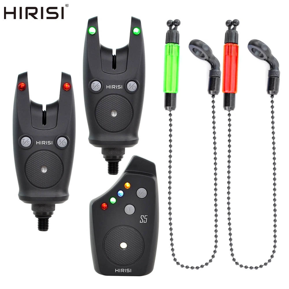 Kit Alarmas de Carpa Hirisi – 2 Alarmas Inalámbricas + 2 Swingers Impermeables