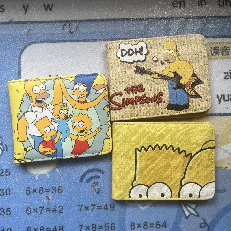 The Simpsons Homer J Marge Bart Lisa Creative Cute Folding Coin Purse Animation Peripheral Cartoon Student Short Card Bag Wallet view 4