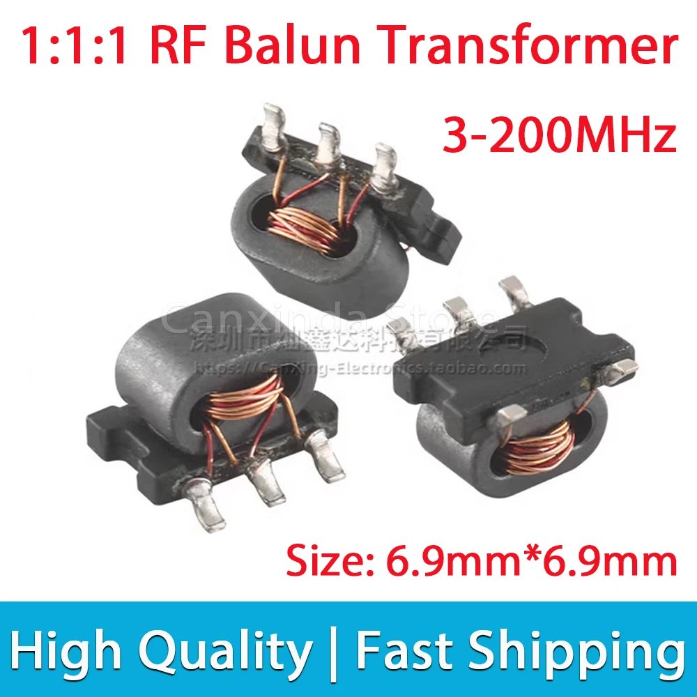 

2/5/10pcs SMD Micro 1:1:1 3-200MHz 3dB RF Signal Balun Tranformer Mixer Balance Unbalance Unbalanced Balanced