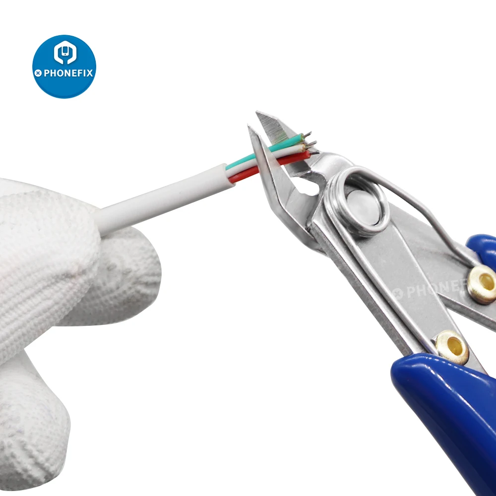 SUNSHINE 5 Inch Precision Pliers With Pointed Circular Mouth Diagonal Steel Wire Pliers for Cable Wire Cutter  Phone Repair Tool
