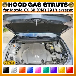 Qty(2) Carbon Fiber Hood Struts for Mazda CX-30 2019-2026 Front Bonnet Gas Springs Shock Absorber Lift Support Strut Bars Damper