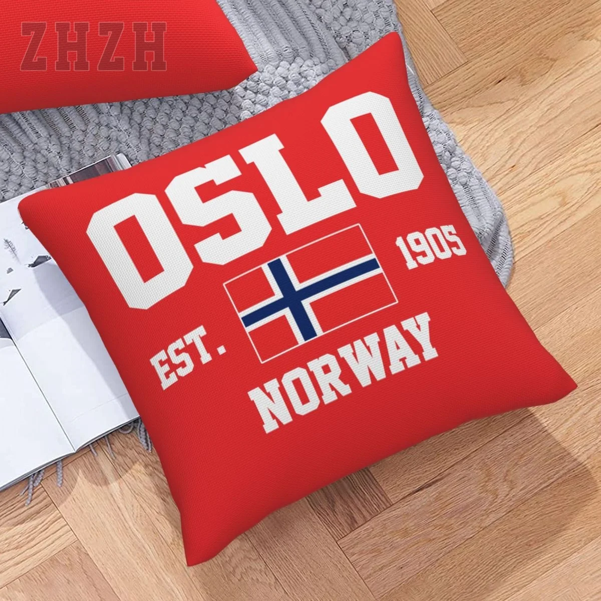 Linen Pillowcases Norway EST.1905 Oslo Capital Throw Pillow Cover Family Home Decor Sofa Car Waist Cushion