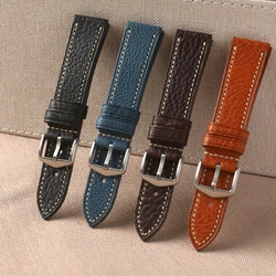 Handmade Italian Cowhide Tuscan Leather Expression Watchband 18 20 22mm Vintage Brown Black Men Bracelet Retro Style