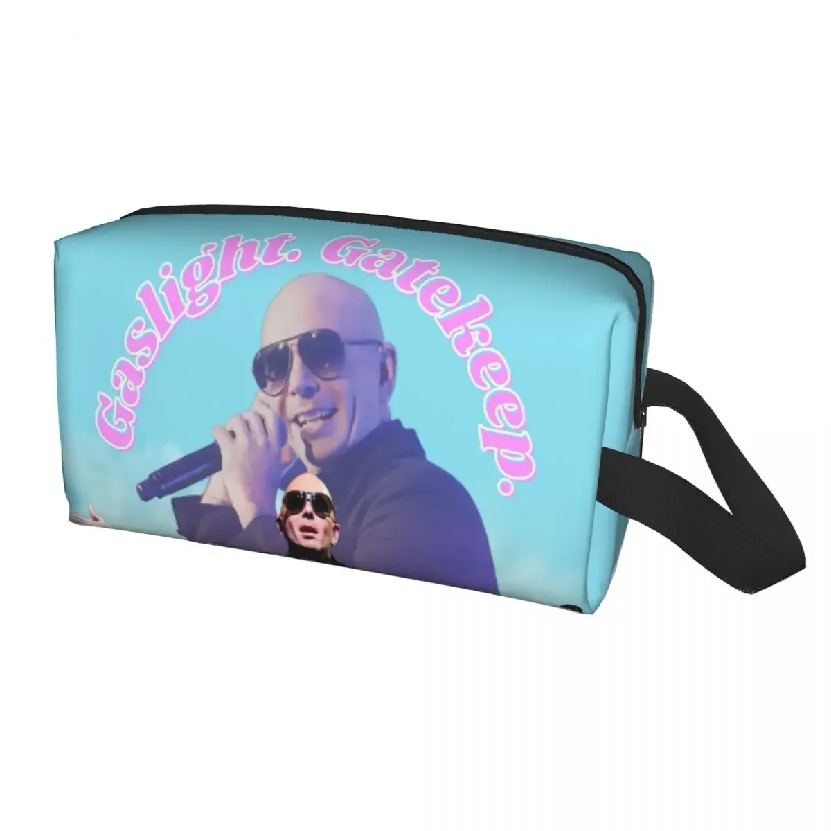 Cute Mr Worldwide Says To Girlboss Travel Toiletry Bag Women Pitbull Cosmetic Makeup Bag Beauty Storage Dopp Kit