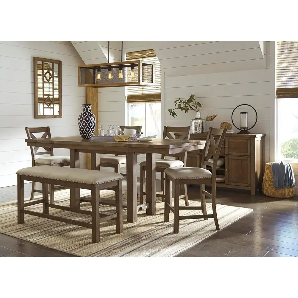 Moriville Rustic arm24.5Upholstered arstool, 2 Count, ei& rown