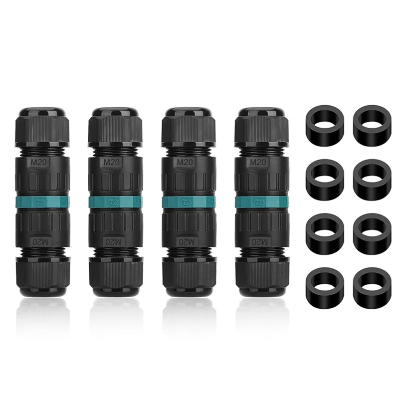 4 шт., 2-сторонняя 3-полюсная распределительная коробка, IP68, уличный водонепроницаемый разъем электрического кабеля, Ø5-12 мм