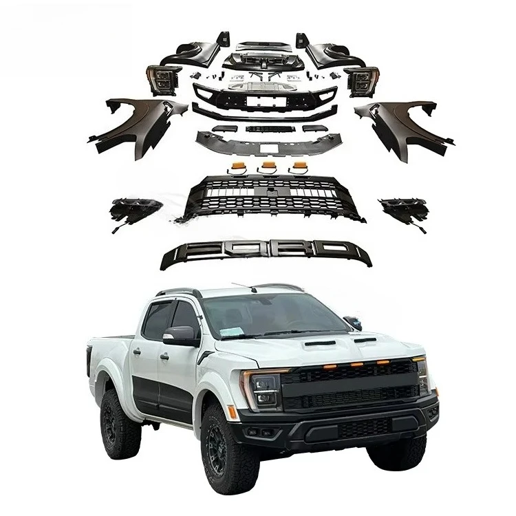 

HIGH QUALITY PICKUP BODY PARTS TRUCK BODY KIT for RANGER T6 T7 T8 UPGRADE to 2022 F150 RAPTOR a TYPE