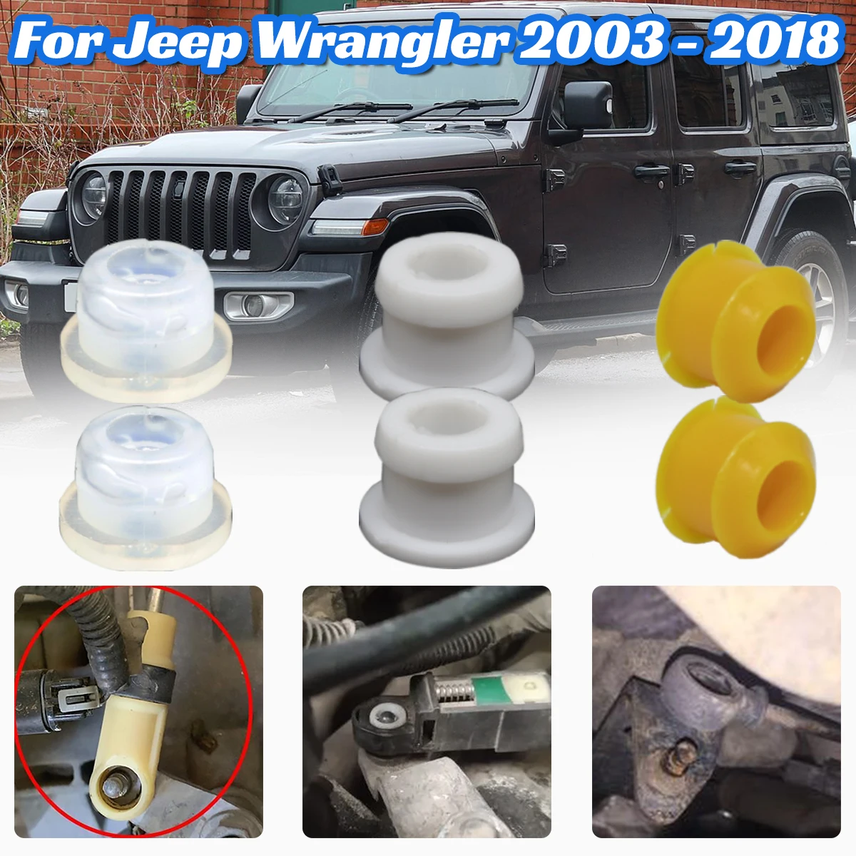 

6pcs for Jeep Wrangler Gear Shifter Lever Control Cable Bushing 2003-2018 Auto Trans Pivot Grommet Replace Parts Repair Kit Car