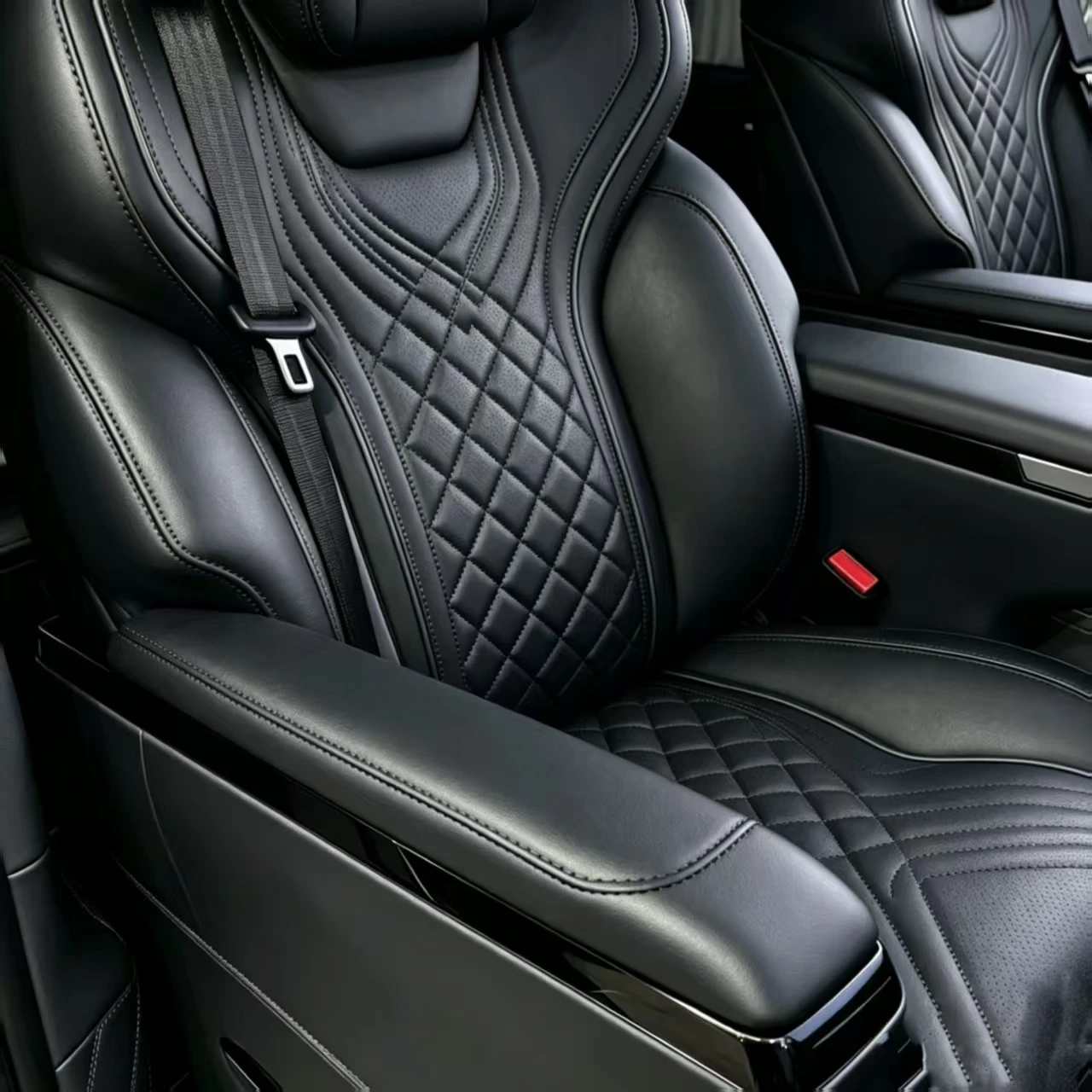 Black Multifunction Business Van Captain Seat Zero Gravity Recline PU Leather VIP Auto Seat For Commercial MPV