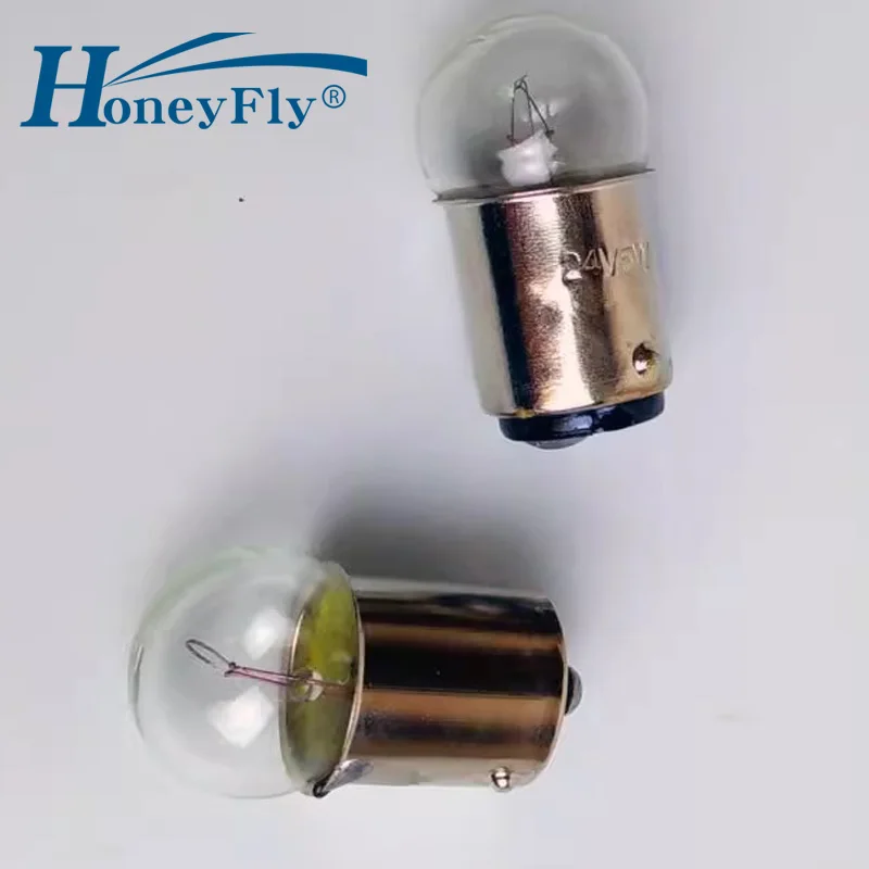 

HoneyFly 10pcs B15 Indicator Lamp Bulb 12V/24V 5W/10W Round Cover Clear Machine Tool Alarm B15S B15D Wire Lighting Instrument