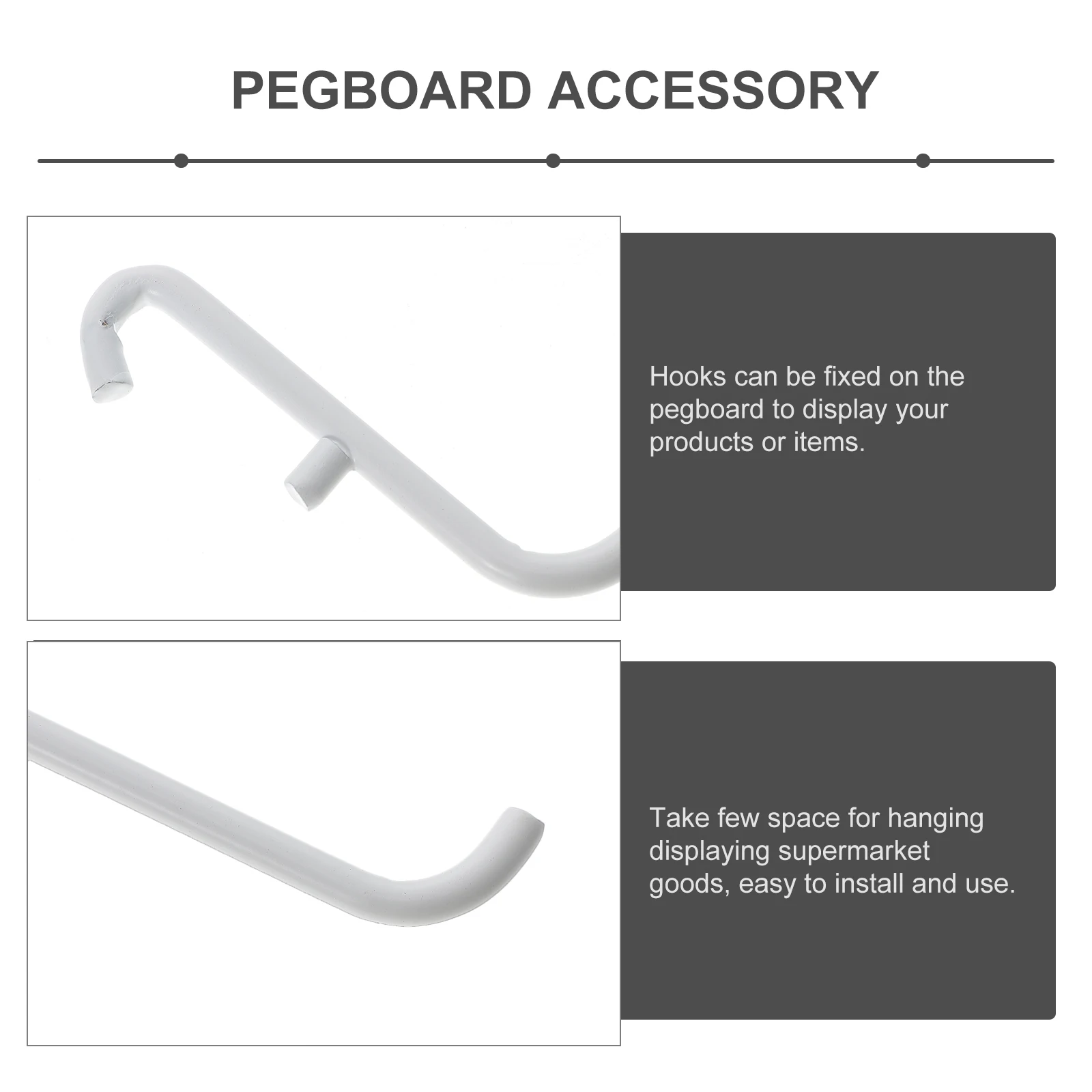 

2pcs Metal Paint Bracket Sturdy Iron Pegboard Hooks Hanging Display Supermarket Shelf Hangers Storage Tools Retail Items