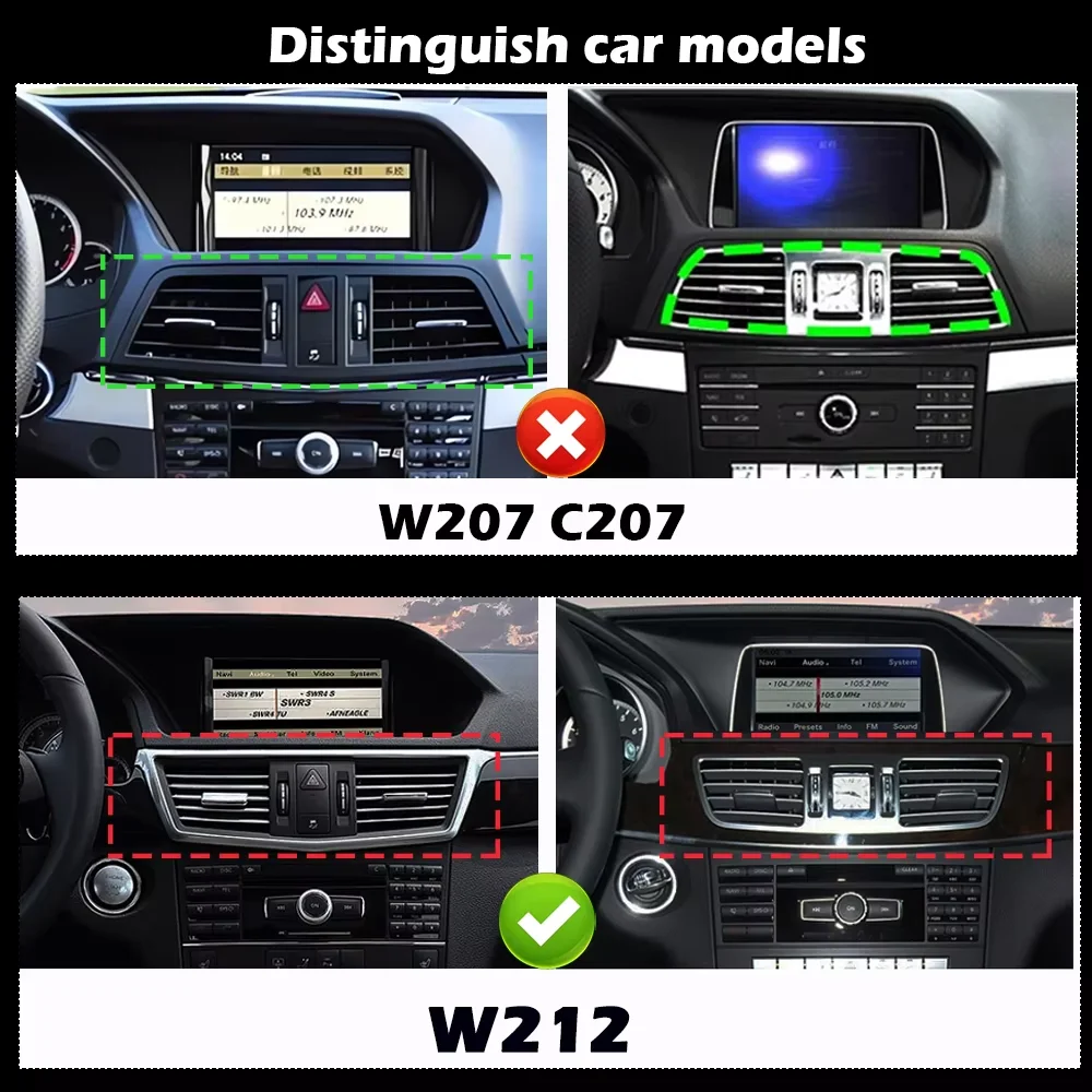 Android 16 12.3'' Car Radio Stereo For Mercedes Benz E Class W212 2009 2010 2012-2016 Multimidia Player GPS Carplay Android Auto