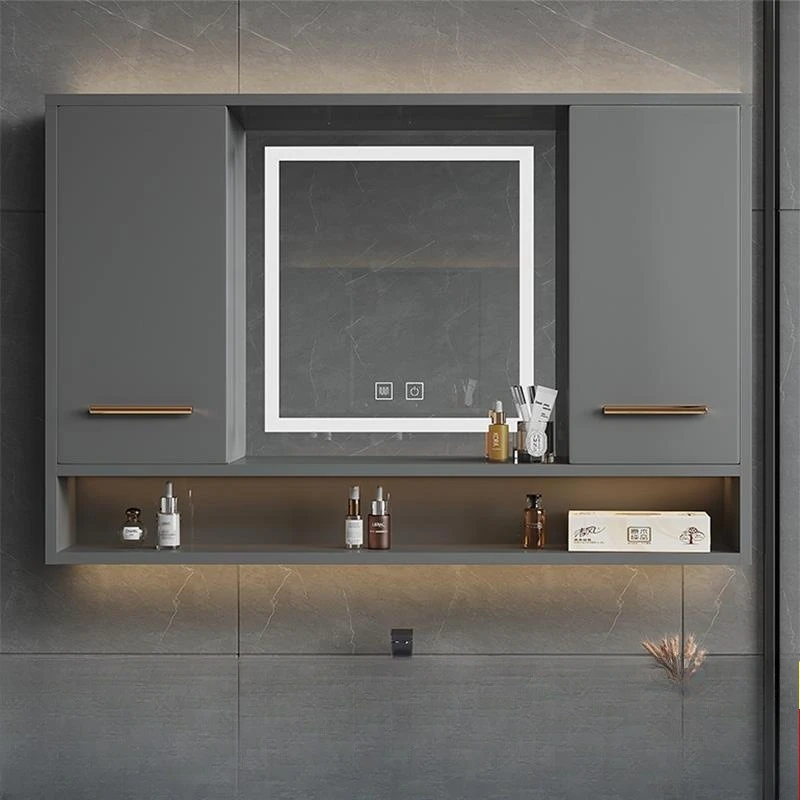 

Solid wood smart mirror hidden bathroom mirror cabinet sliding mirror folding storage box with rack