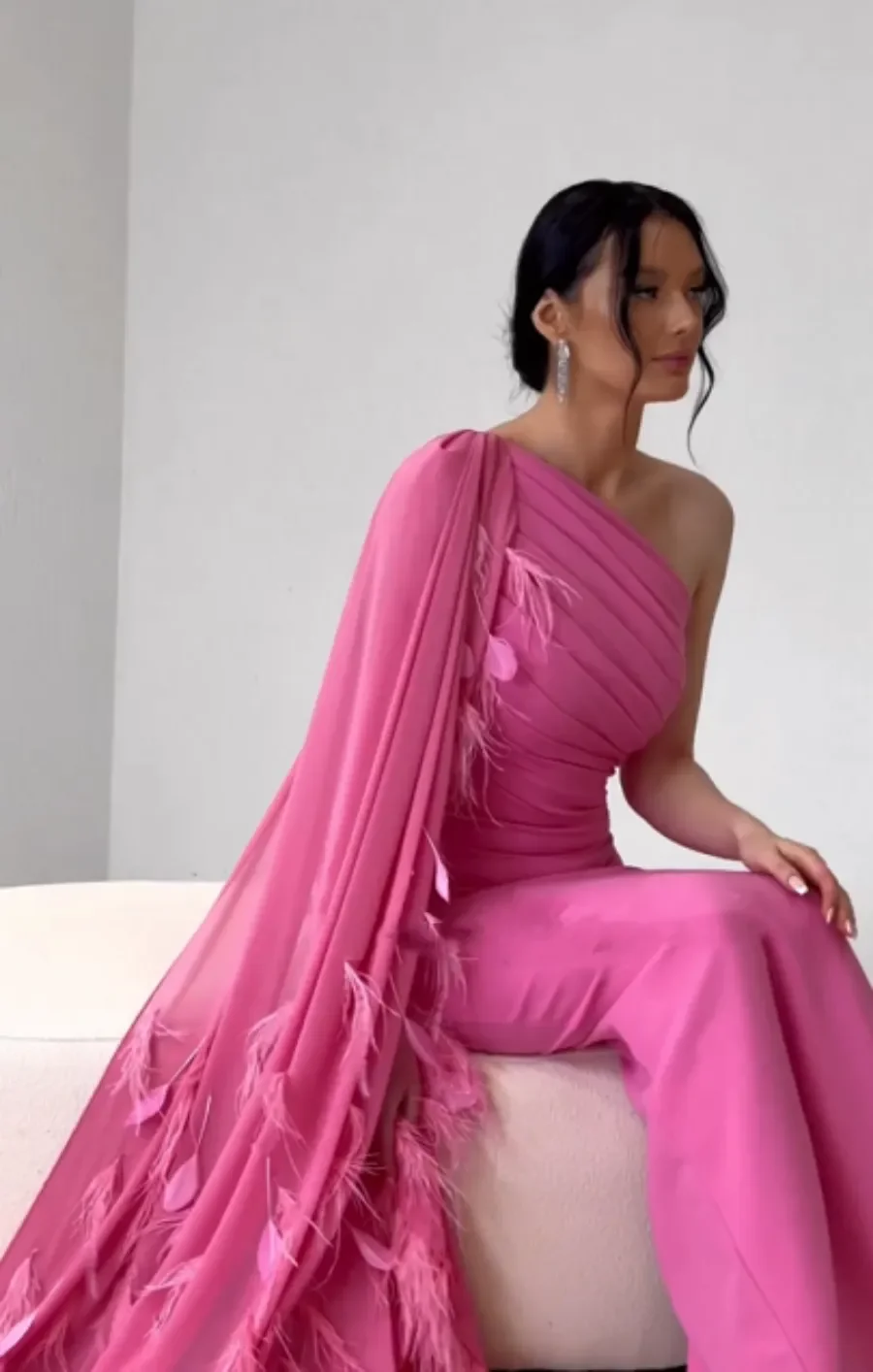 Vestidos de Noche elegantes para mujer, vestido de graduación de lujo de un hombro, Arabia Saudita para eventos especiales, vestido de fiesta de boda