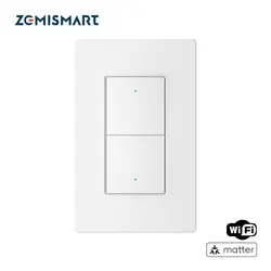Zemismart Matter Over WiFi US 3-Way Wall Light Switch with Frame Support Homekit Google Home SmartThings Home Assistant Control