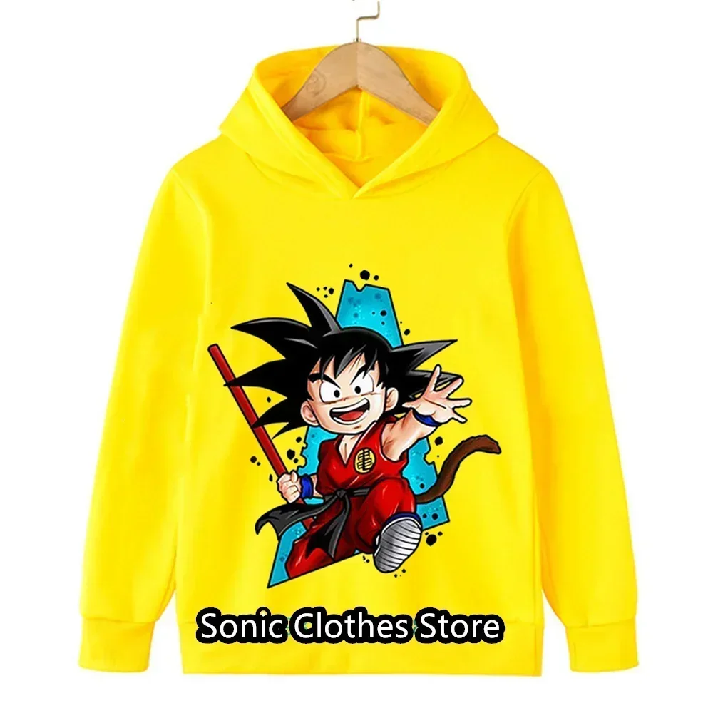 Mode Dragon Ball Z Hoodie für Kinder Jungen und Mädchen 3D-Druck Sweatshirt lose Langarm Frühling Herbst Goku Gemüse Pullover